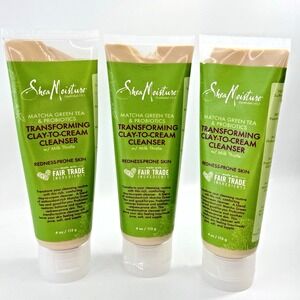 3 X Shea Moisture Matcha Green Tea & Probiotics Clay to Cream Cleanser NEW LOT 3